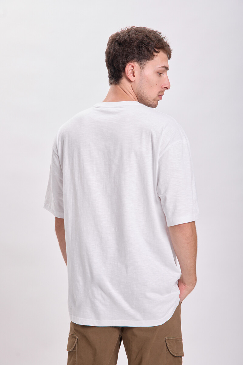 Remera slub bolsillo Blanco