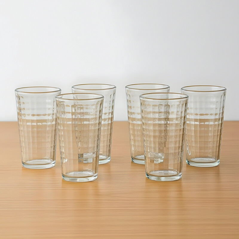 Set x6 Vaso de vidrio 325ml Square TRANSPARENTE