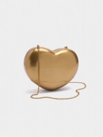 Clutch De Fiesta Corazón Metálico dorado