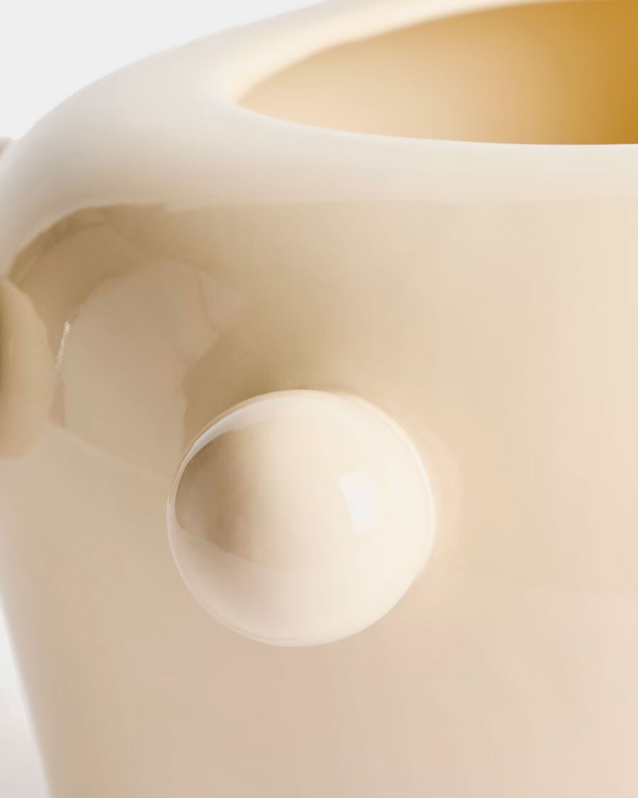 Jarrón Odra de cerámica crudo acabado brillante 17 cm Jarrón Odra de cerámica crudo acabado brillante 17 cm