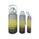 Botella Agua Deportiva Motivacional Set 3 Tamaños Diferentes Color Gris/Amarillo/Negro