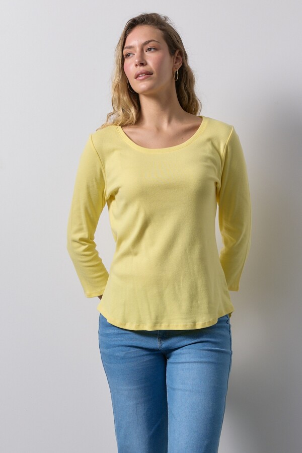 Remera Algodon Basica AMARILLO