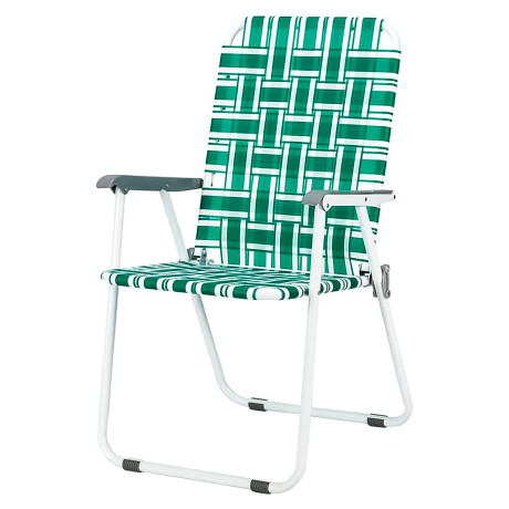Silla Alta Metálica Plegable Playa Jardin Reforzada Verde