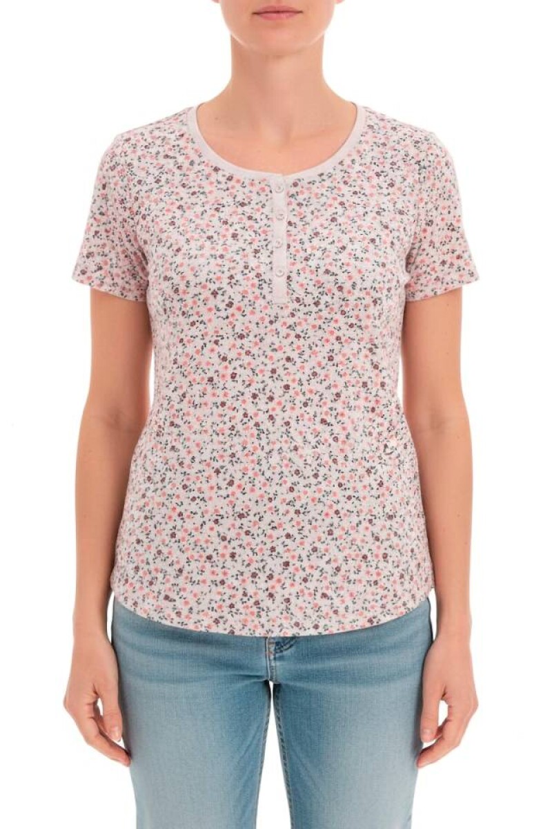 REMERA ESTAMPADA DE ALGODÓN - Beige 