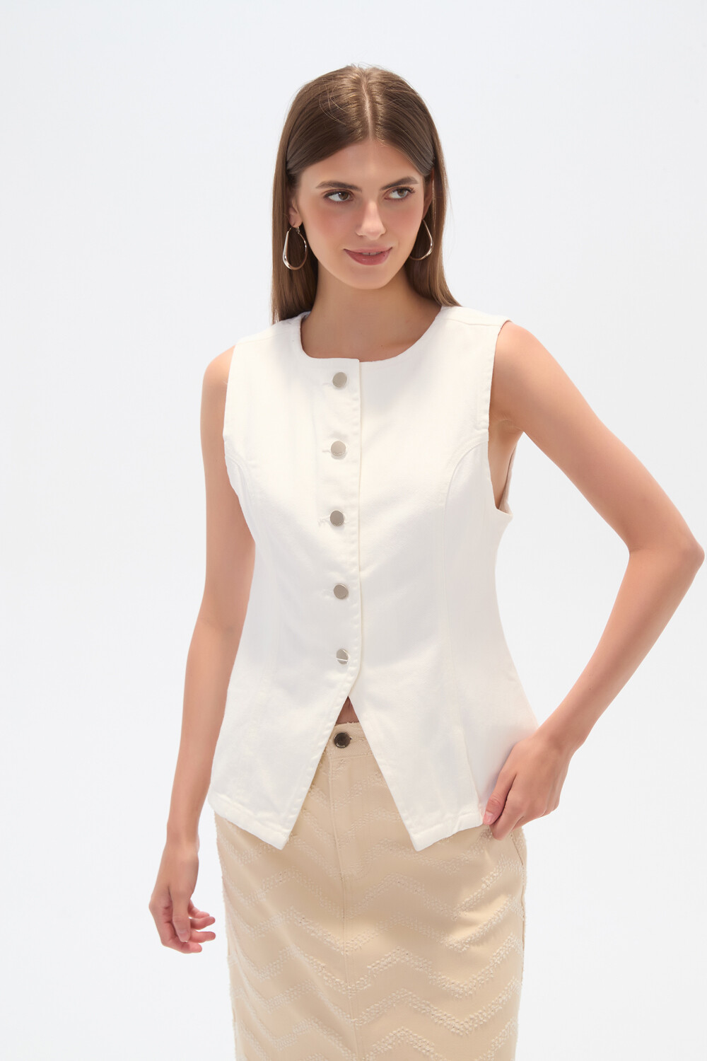 Chaleco Elvona Marfil / Off White