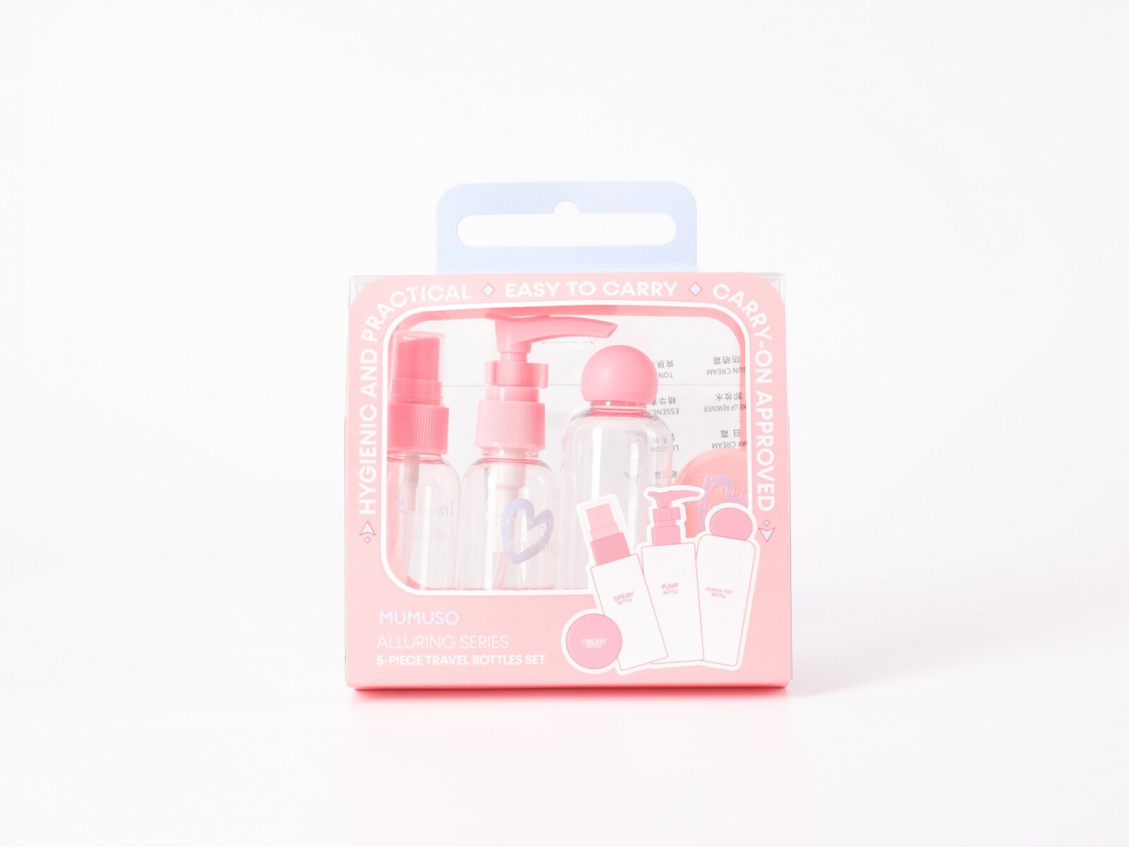 JUEGO DE BOTELLAS DE VIAJE DE 5 PIEZAS DE LA SERIE ALLURING 