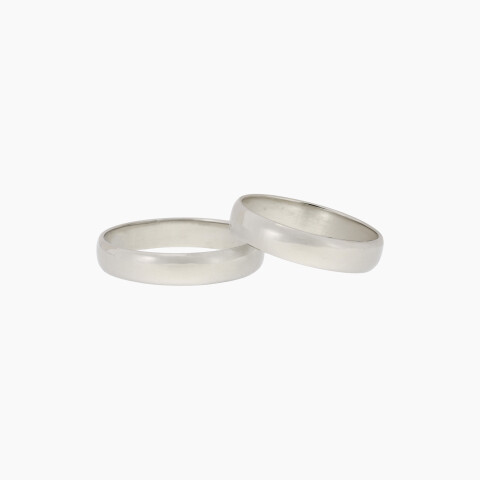 Par de alianzas en oro blanco 18K modelo bombé Par De Alianzas En Oro Blanco 18k Modelo Bombé