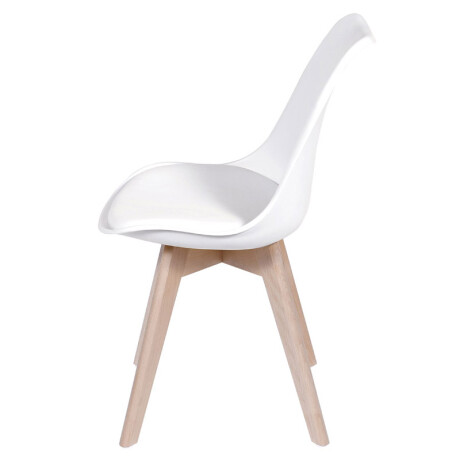 Kit X2 Silla Eames Joly Acolchonado Base De Madera Blanca