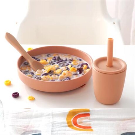 Plato de silicona con ventosa Rosado
