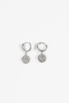 Aros dije medalla strass plateado