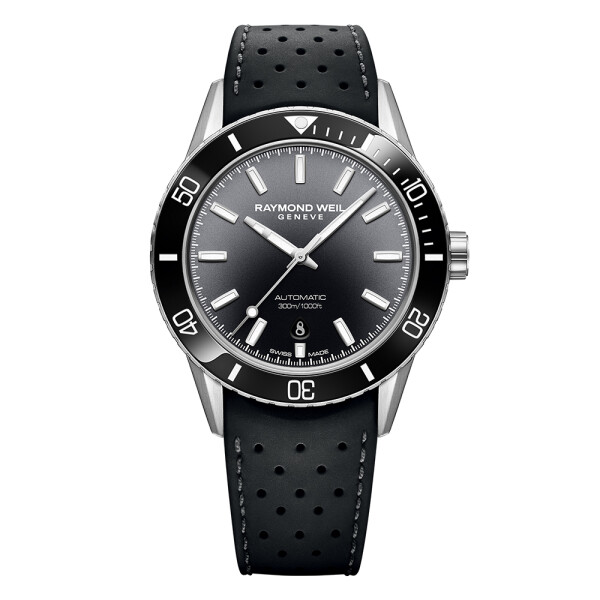 Reloj RAYMOND WEIL Freelancer Diver con esfera y bisel negros. Reloj RAYMOND WEIL Freelancer Diver con esfera y bisel negros.