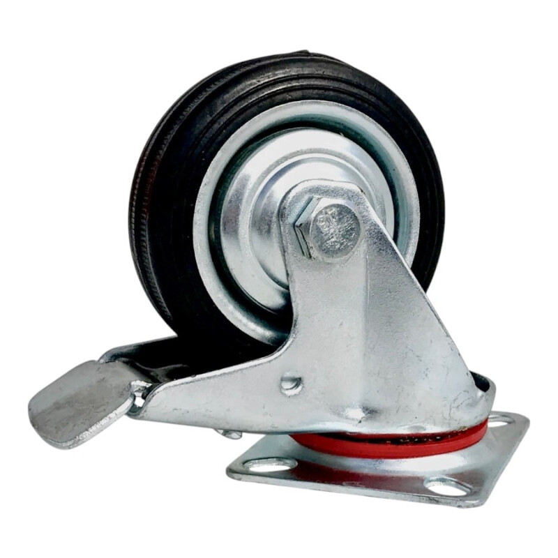 Rueda Industrial de Goma 100 mm con Freno Rueda Industrial de Goma 100 mm con Freno