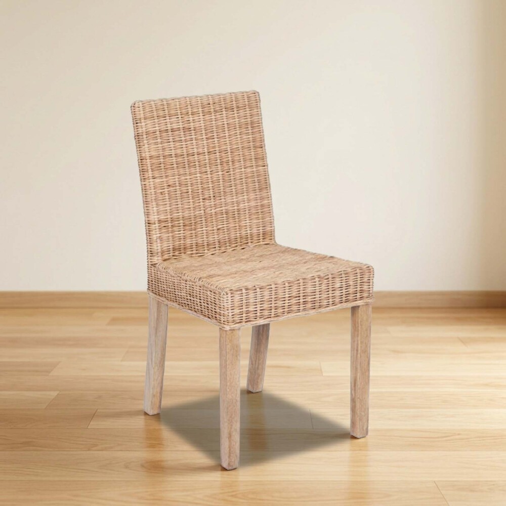 SILLA DE COMEDOR MADERA NATURAL-BEIGE MANGO