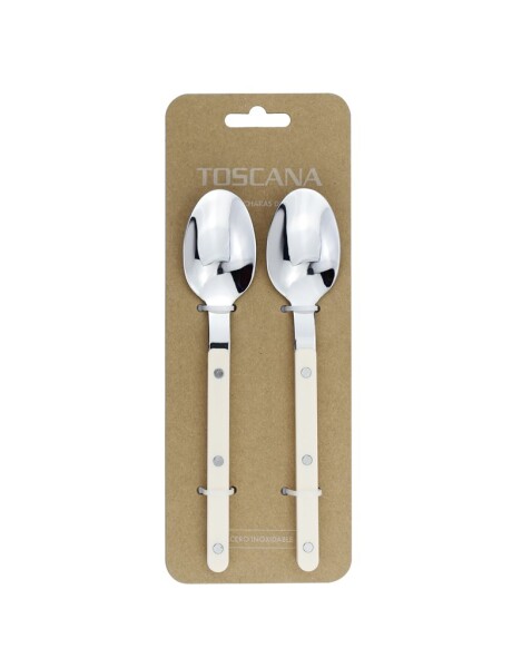 SET X2 CUCHARA DE TE 18CM AC MANGO BEIGE TOSCANA SET X2 CUCHARA DE TE 18CM AC MANGO BEIGE TOSCANA