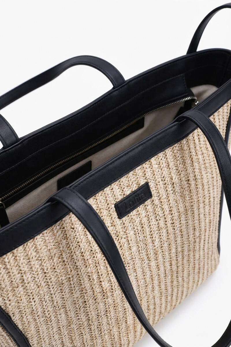 Bolso rafia beige