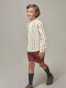 Camisa Cuello Mao Rayas Multicolor Crudo