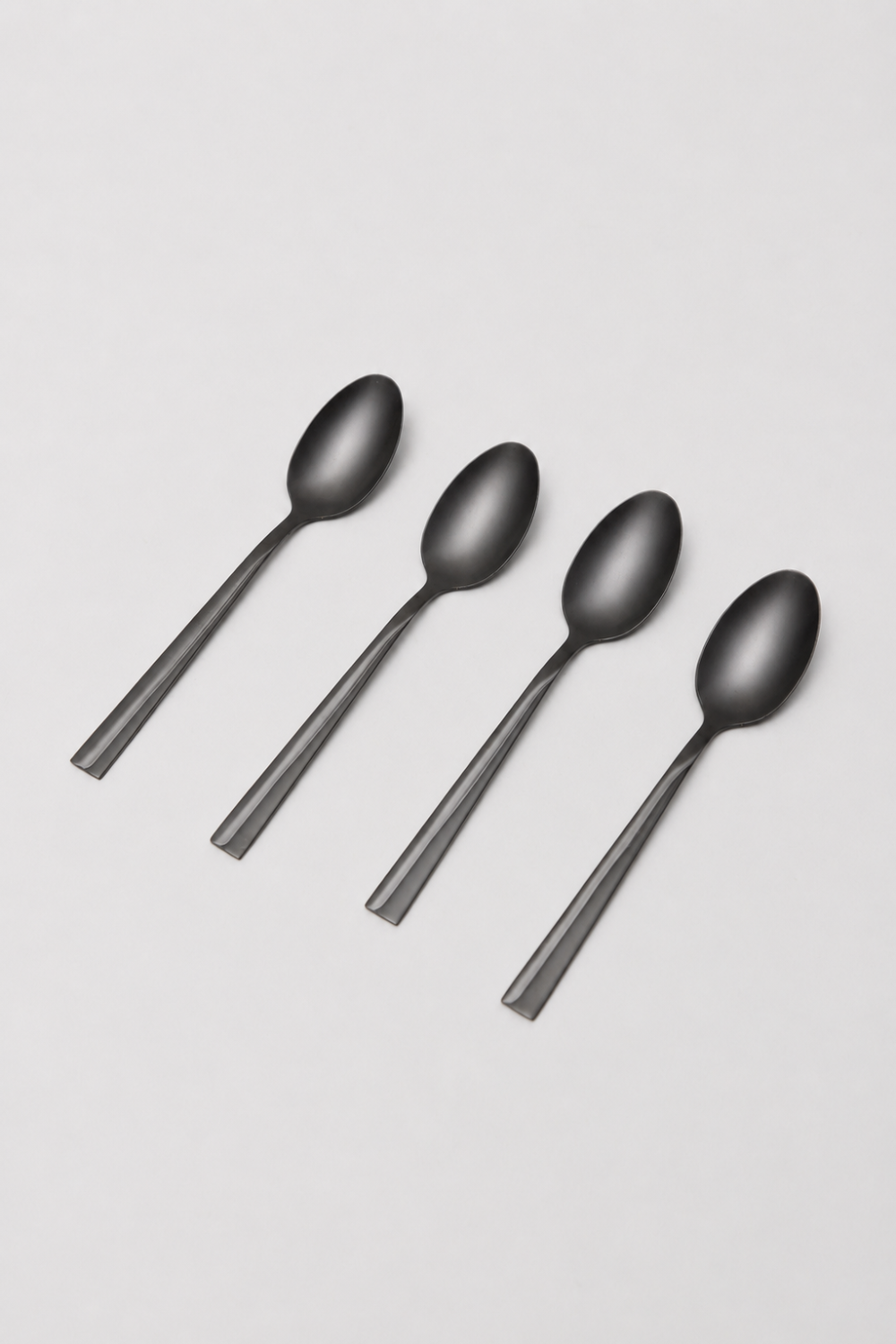 Cuchara De Té Asher Set 4un. Negro Brillante Color Unico