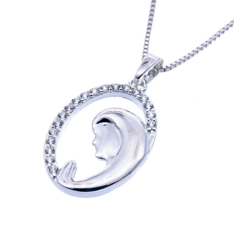 Conjunto de cadena de plata 925 con imagen, VIRGEN NIÑA. Conjunto de cadena de plata 925 con imagen, VIRGEN NIÑA.