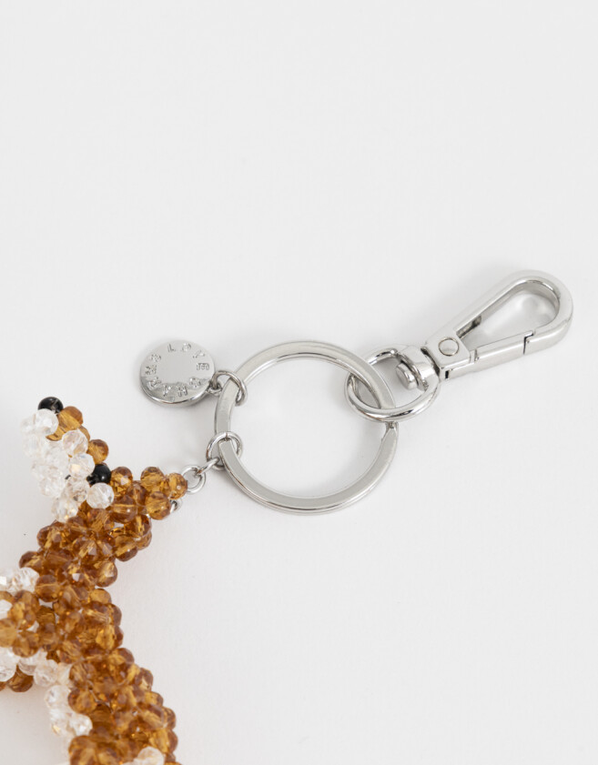 Llavero Llavero Y Charm De Perrito Beads - Combinacion Bicolor