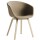 Sillas de comedor Eames con apoyabrazo tapizado Marrón