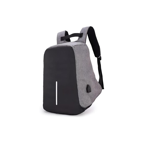 Mochila Anti Robo Impermeable Puerto Usb Para Celular Variante Color Gris