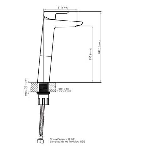GRIFERIA DE LAVATORIO ALTO LINEA PUELO FV MONOCOMANDO CROMO CROMO