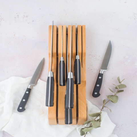 Juego Cuchillo profesionales con base de madera Volf - Goldensea Juego Cuchillo profesionales con base de madera Volf - Goldensea
