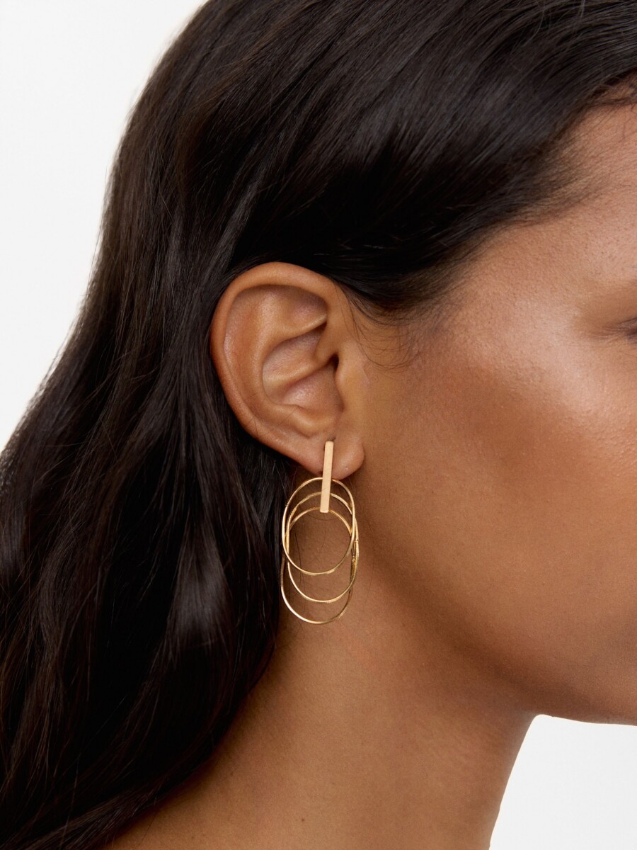 Pendientes Largos De Multiaros dorado