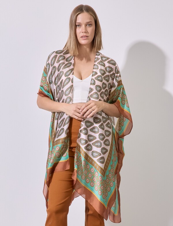 Kimono Arabescos MULTI/MARRON