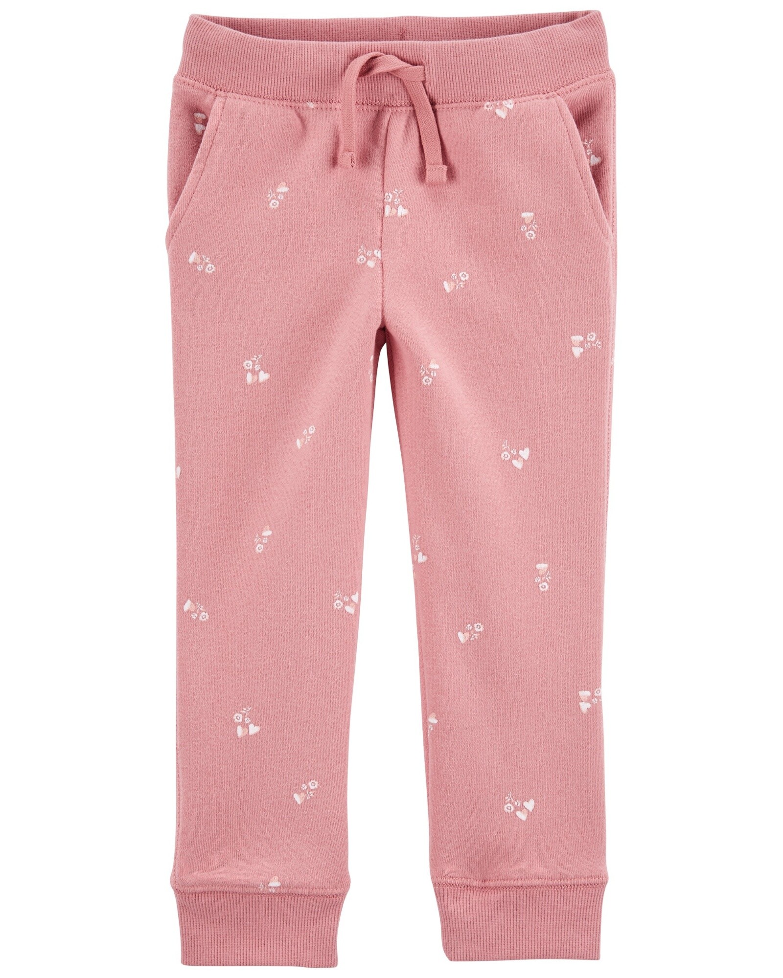 Pantalón deportivo de algodón diseño corazones y flores Sin color