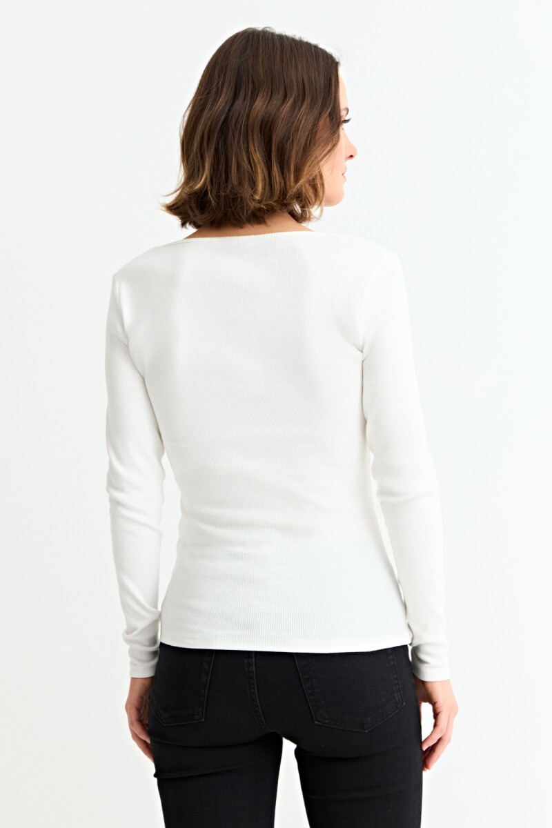 Remera m/l con cierre frontal BLANCO