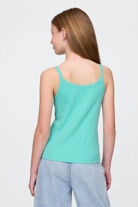 Musculosa Pointelle Niña Water Garden Green
