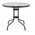 MESA REDONDA NEGRA CON VIDRIO 60CM MESA REDONDA NEGRA CON VIDRIO 60CM