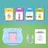 Tarjetas Interactivas Aprende Inglés Español Infantil Niños Variante Color Azul