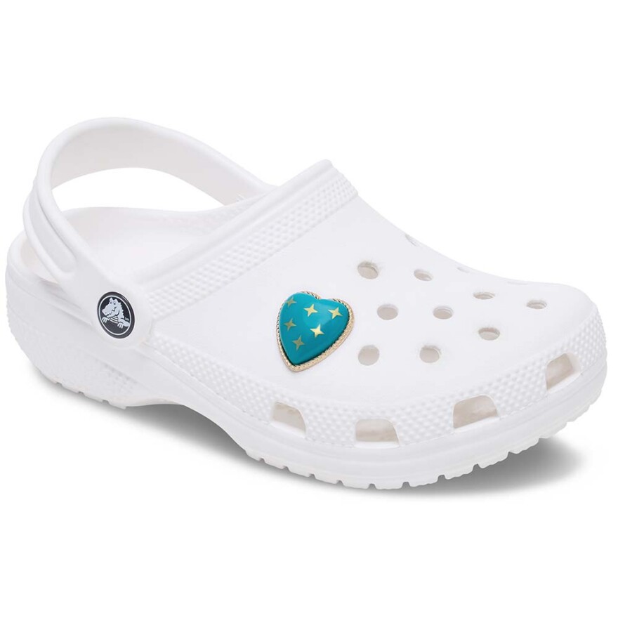 Jibbitz Turquoise and Gold Heart Multicolor