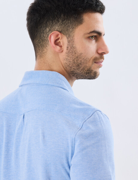 CAMISA PIQUÉ LISA Celeste