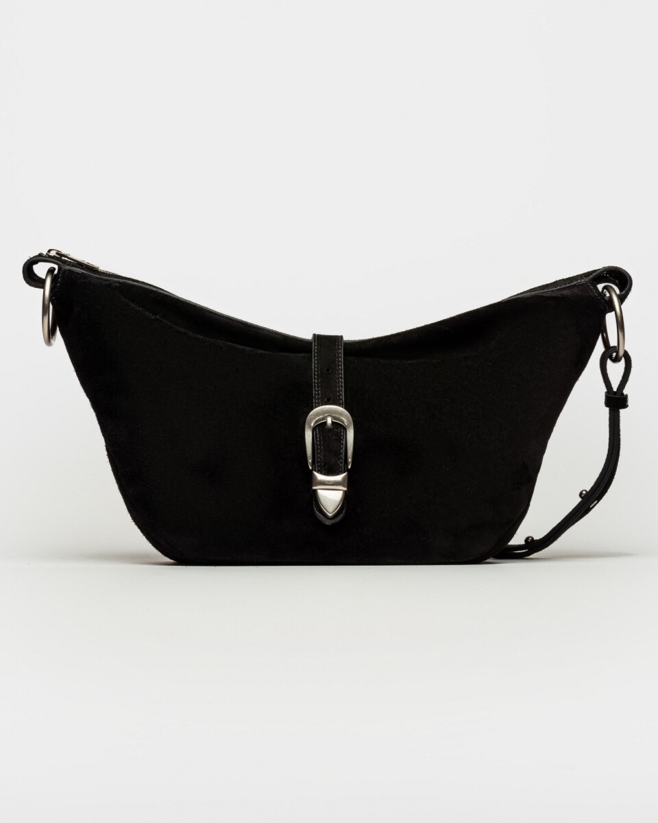 Bolso Bambu en cuero gamuza - Negro 
