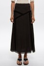 FALDA MIDI ENCAJE Negro