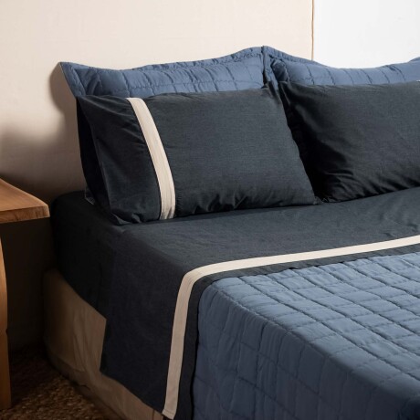 JUEGO SÁBANAS 2 PLAZAS ALGODON-Y-POLIESTER SLUB BLEND