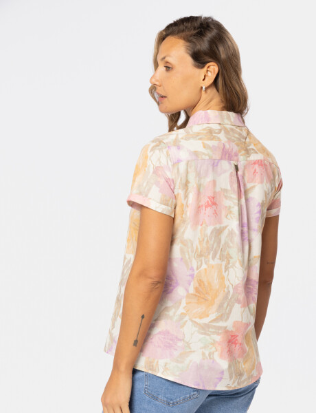 CAMISA DE LINO ESTAMPADA Rosa