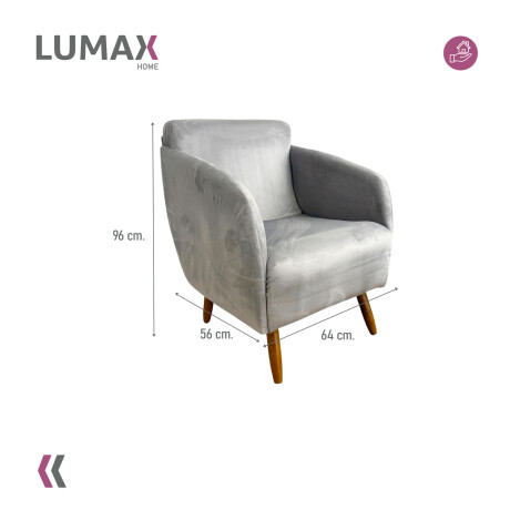 Pack x2 Sillón poltrona 1 cuerpo Lumax Kira nórdico de tela Granito