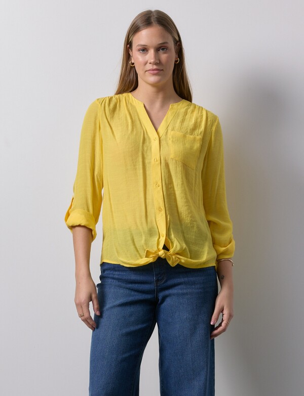 Blusa Nudo Botones AMARILLO