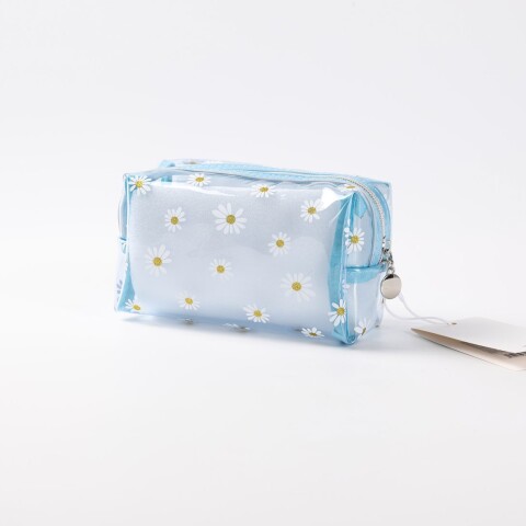 NECESER TRANSPARENTE RECTANGULAR DISEÑO MARGARITA (AZUL) NECESER TRANSPARENTE RECTANGULAR DISEÑO MARGARITA (AZUL)