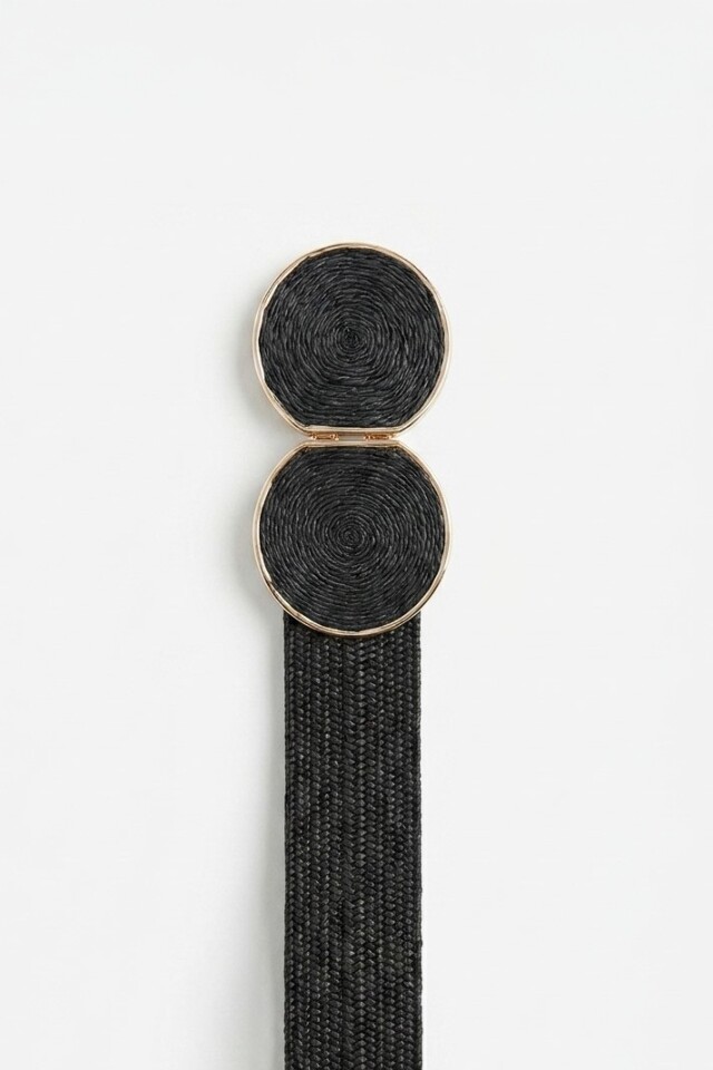 Cinturon rafia negro