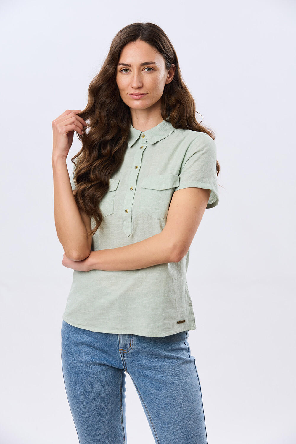 CAMISA DE LINO Menta
