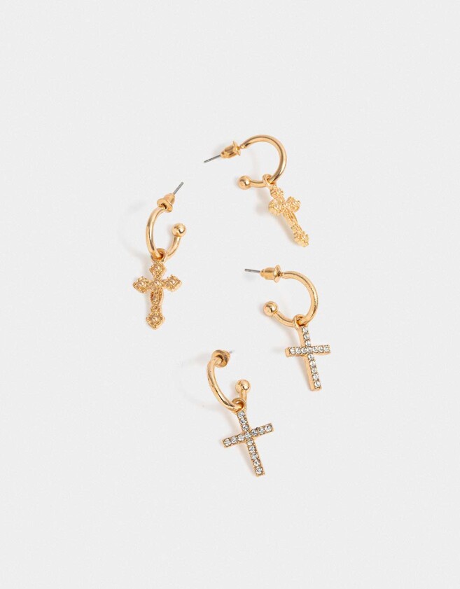 Aros Sets Religioso Aros Sets Con Cruz - Dorado