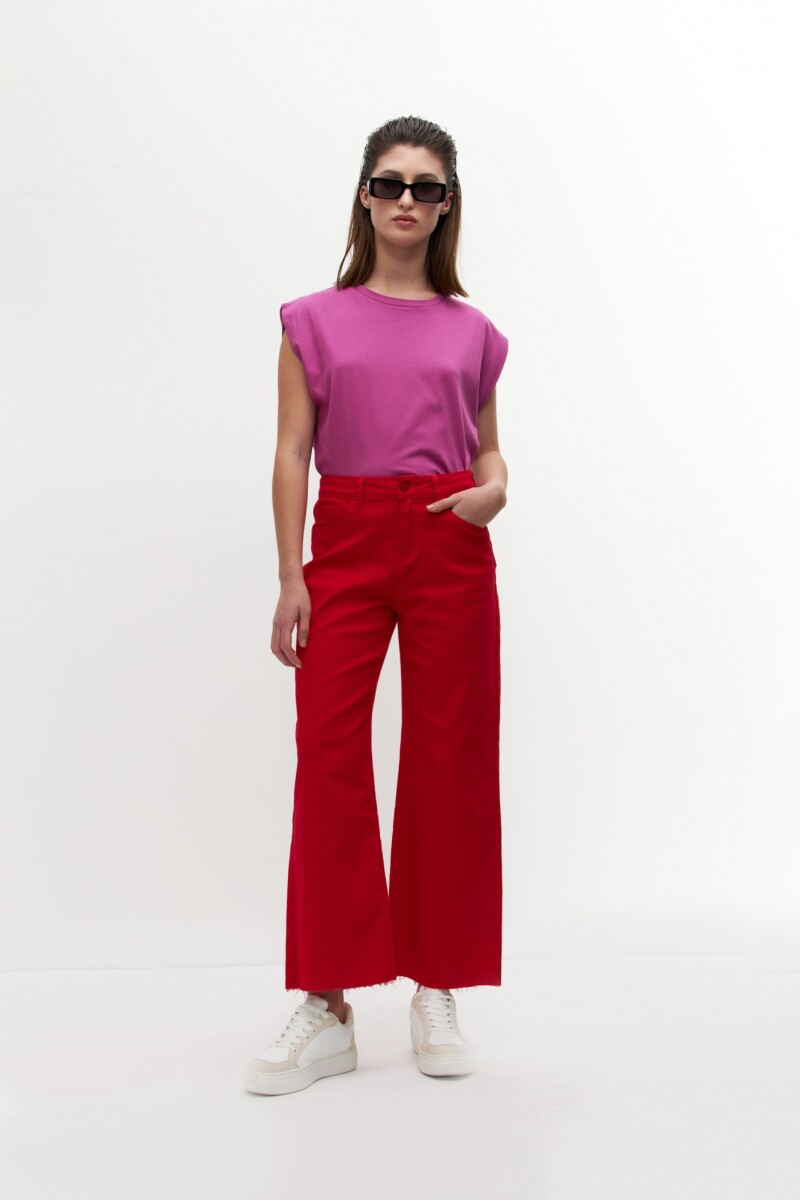 Remera escote base oversize magenta