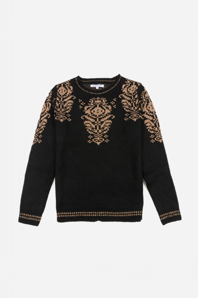 Sweater con dibujo en jacquard - Mujer - NEGRO 