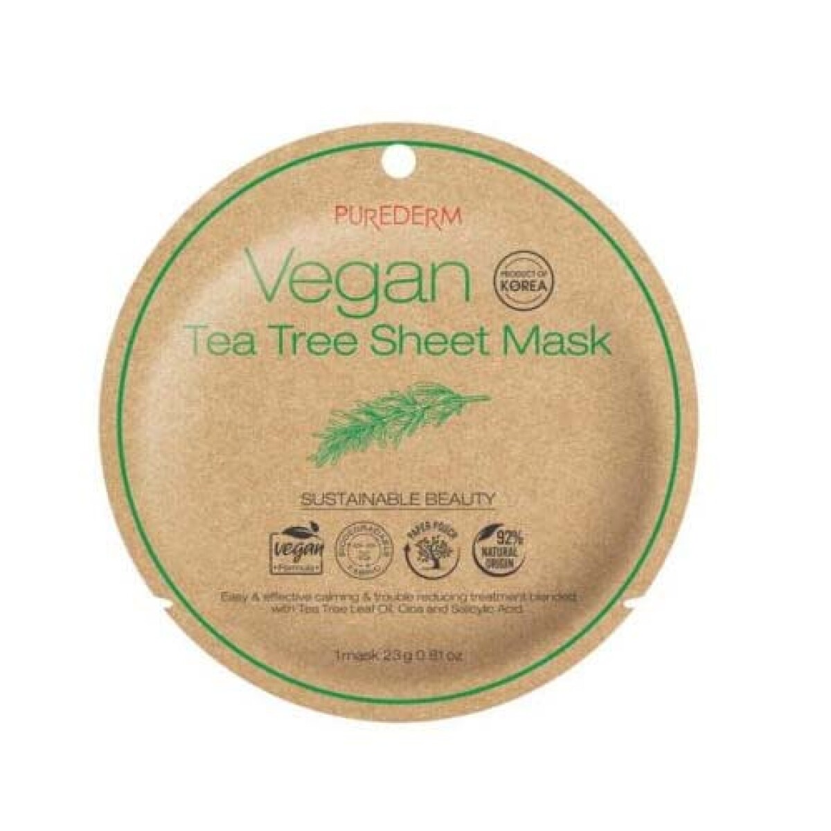 Purederm Vegan Tea Tree Sheet Mask 