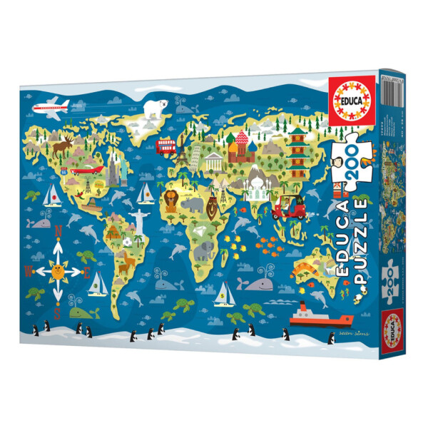 Rompecabeza Puzzle Educa Didactico Mapamundi 200 Piezas Rompecabeza Puzzle Educa Didactico Mapamundi 200 Piezas